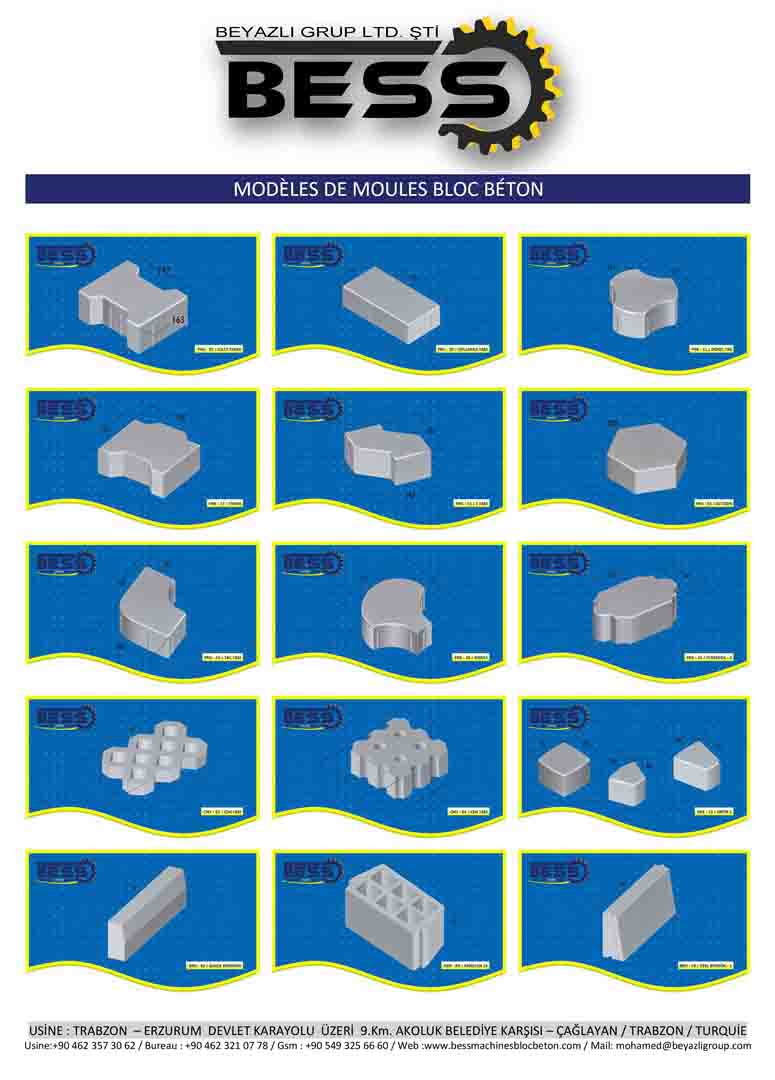 Modele moule de beton